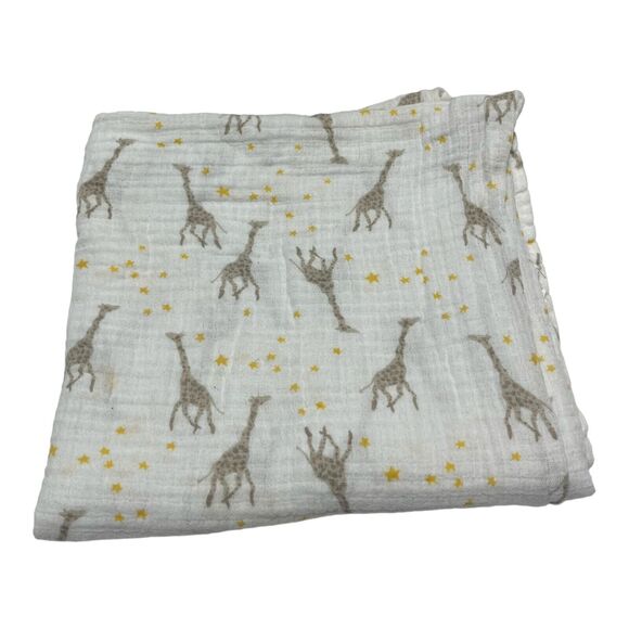 Aden & Anais Essentials Giraffe and Stars Cotton Muslin Swaddle Baby Blanket - Picture 1 of 6
